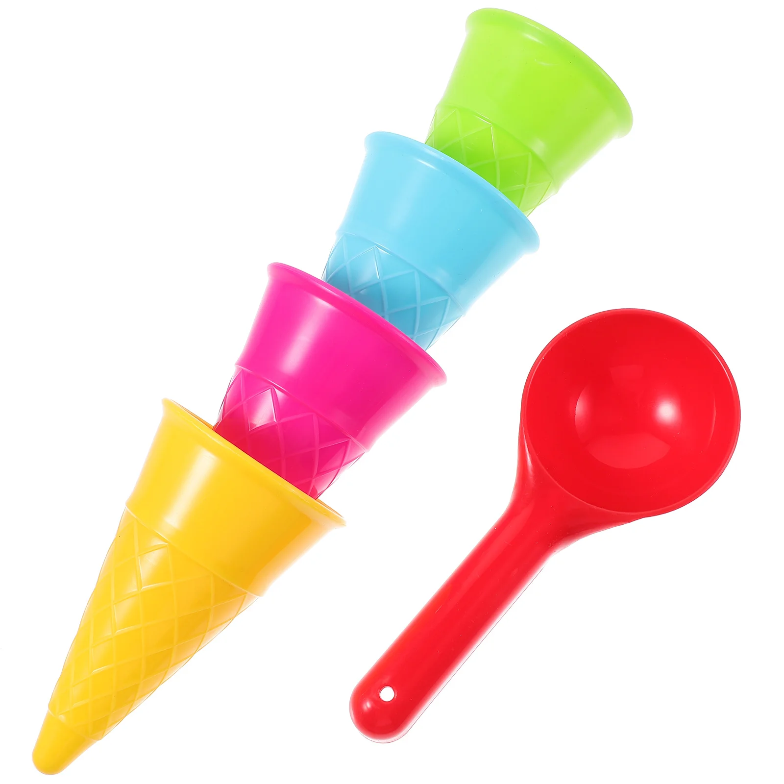 

5pcs Kids Beach Toys Ice Cream Cone Scoop Sets Beach Play Toys Children Outdoor Play(Random Color) Ice Cream Cup Toys