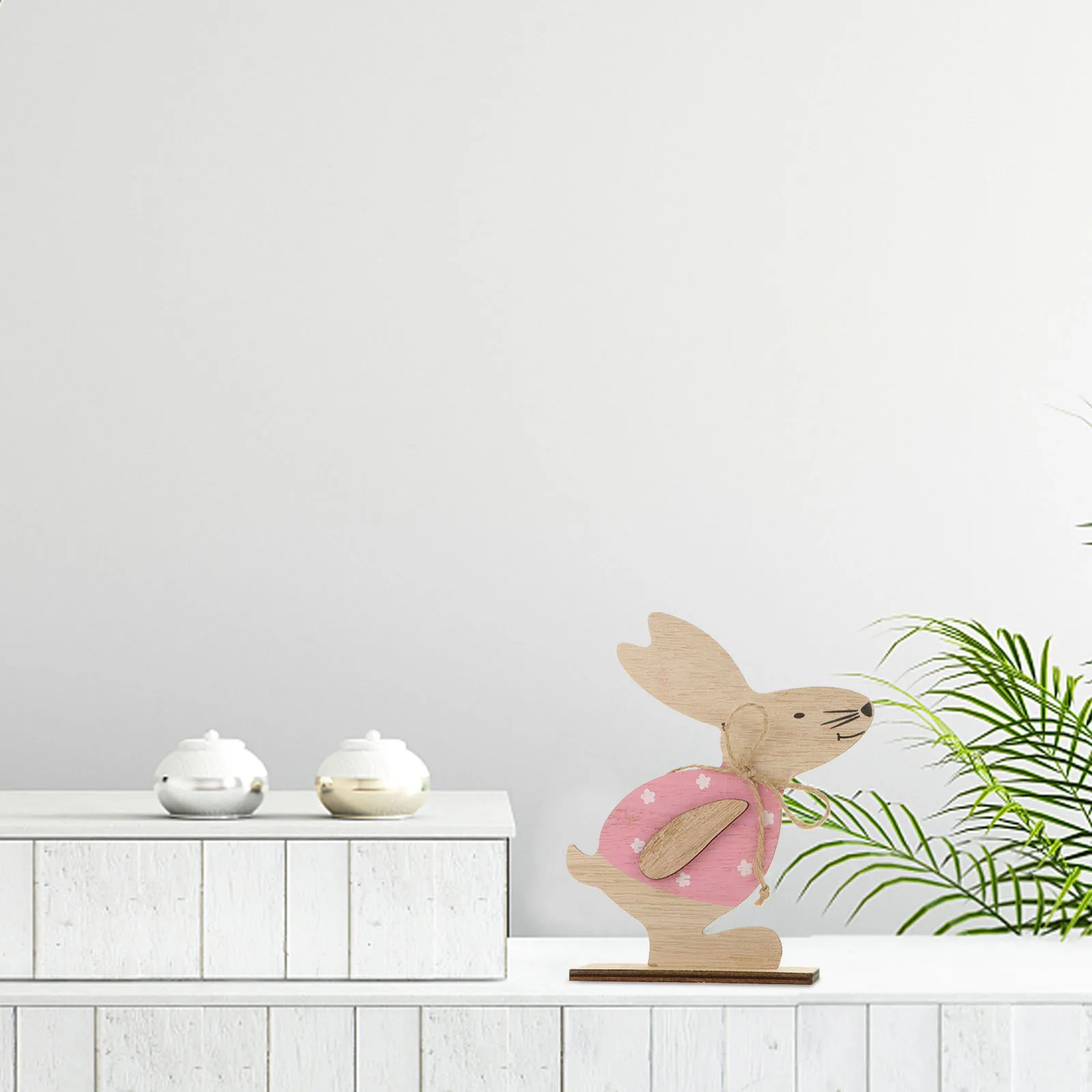 

Wooden Rabbit Decor Easter Bunny H crafted Colorful Desk Table Bookshelf Crafts Gifts Kids Office Classroom Party