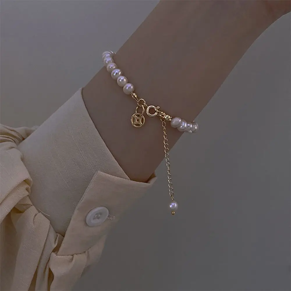 French Elegant Baroque Fashion Retro Chain Good Luck Hand Chain Korean Style Bracelet Women Bracelet Pearl Pendant