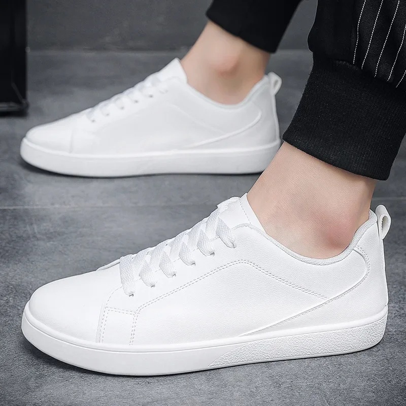 

Fashion Men's Casual Leather Shoes Non-Slip Wear-Resistant Male Sports Shoes Fashion Comfortable Student Casual Flat Shoes