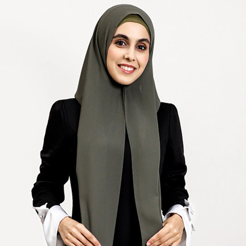 

New Arrival Crinkle Rayon Hijab Women Muslim Scarf Shawls Solid Headscarf Wraps Big Size Plain Islamic Turban Headbands Foulard