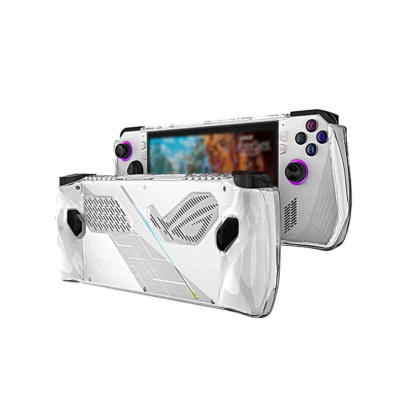 Funda de piel ergonómica, accesorios de juego para Asus ROG Ally, funda protectora trasera de silicona transparente para consola de juegos