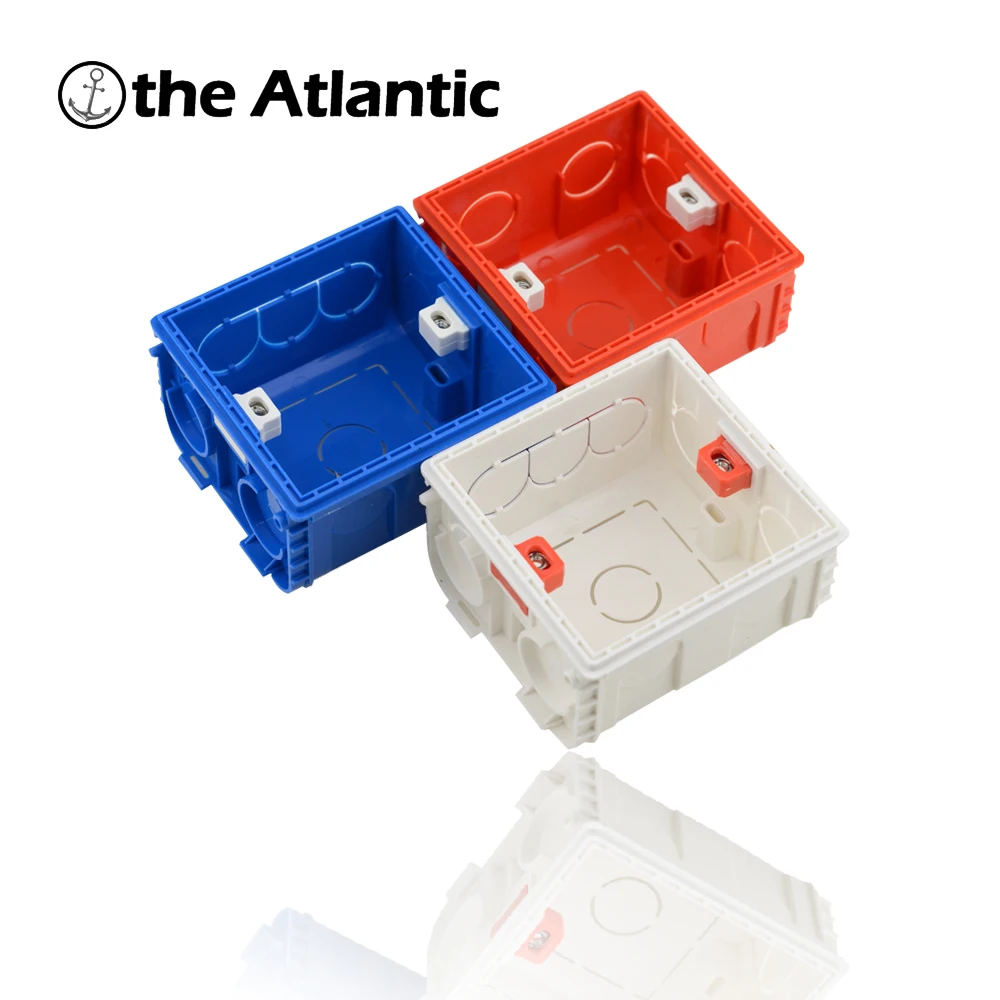 Wall Mounted Switch Socket Installation Box Embedded Plastic Concealed Switch Socket Junction Box White Red Blue Wiring Back Box