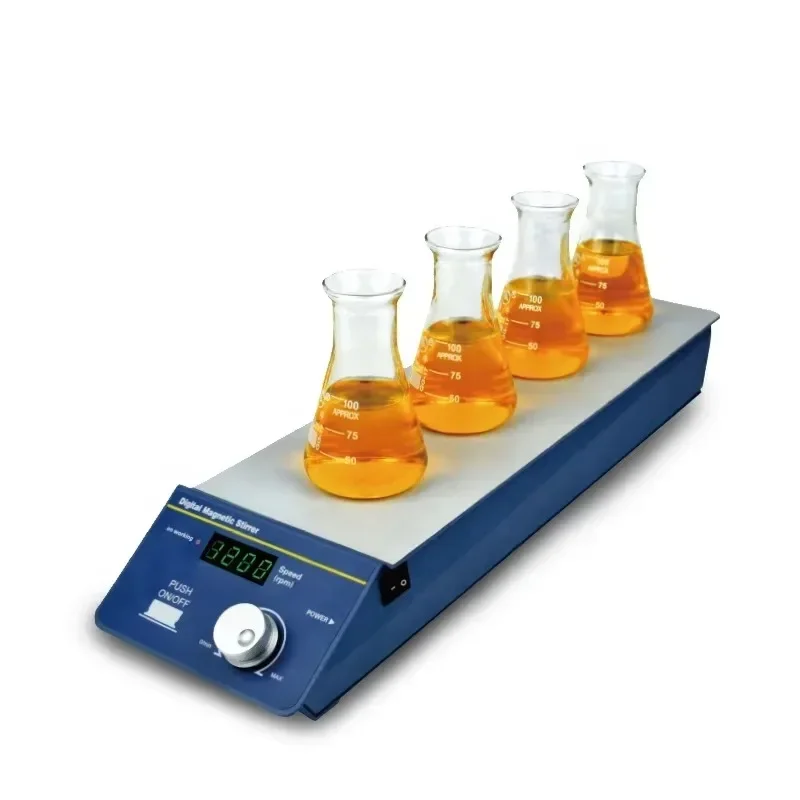 SP-100 Laboratory Stainless Steel Digital Multi-position Magnetic Stirrer 4 Positions * 400ml Without Heating