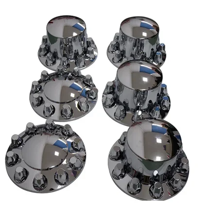 Factory ABS Chrome 33mm Standard Lug Hub Cap Nut Cover Semi Truck Front Rear Complete Wheel Kit Axle Cover