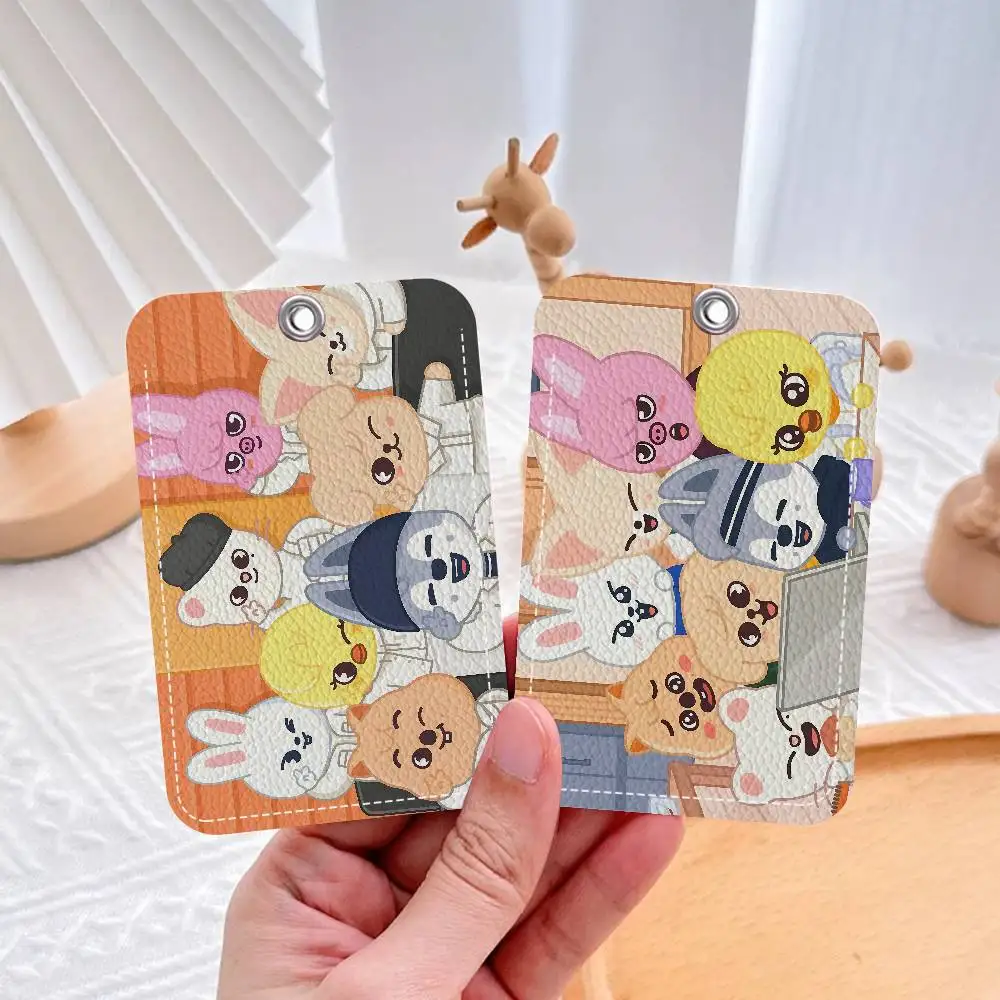 K-Kpop Stray K-Kids S-Skzoos Holder Keychain With Keychain For Access Card Bus Pass & Card Credit ID Bank Card Protective Case