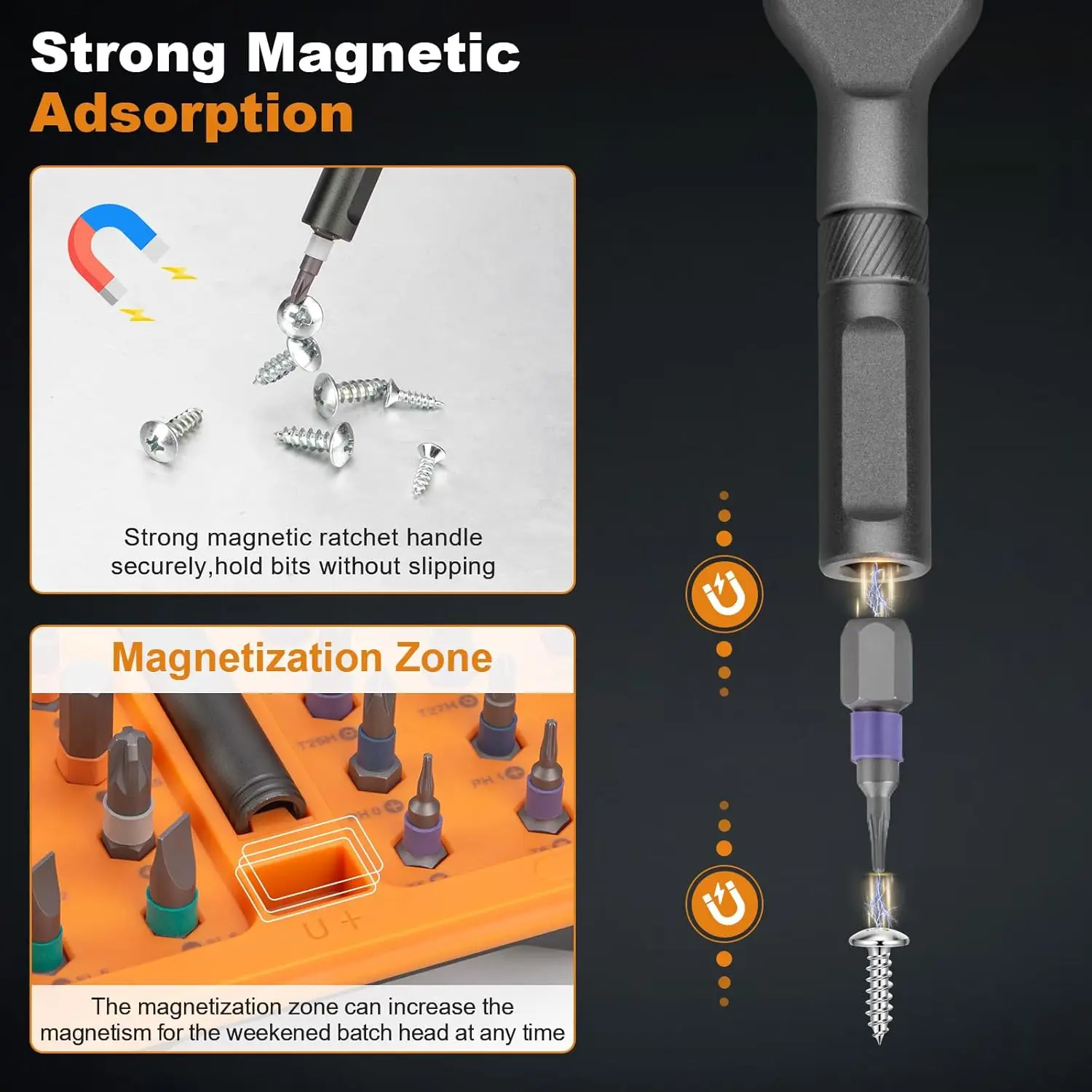 Tournevis de précision à cliquet magnétique sans fil 42 en 1, Kit d'outils manuels portables à petite poignée pour la réparation domestique