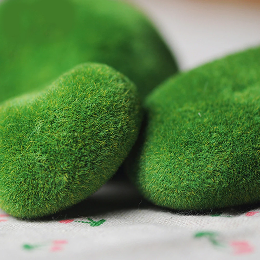 HO Scale Model Moss Stone, Micro Landscape Decoration Foam Flocking Stone Props, Landscape Architecture Layout