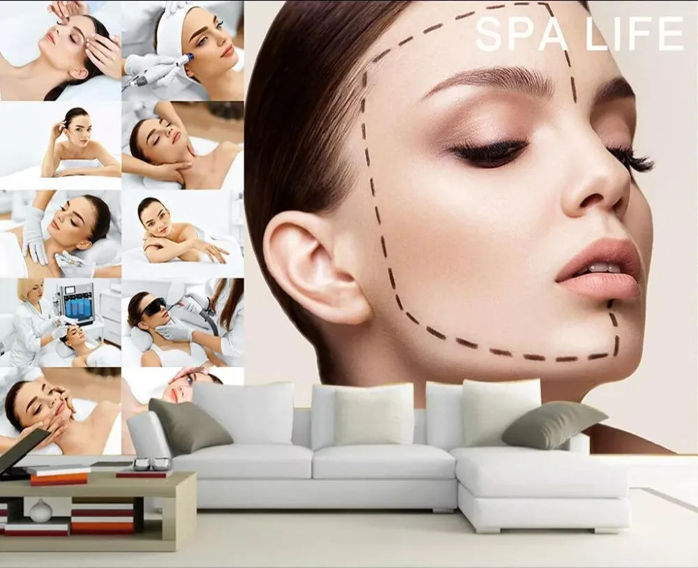 Customized products Beauty salon massage SPA beauty painting wallpaper mural Photo poster bedroom Living room TV background wall