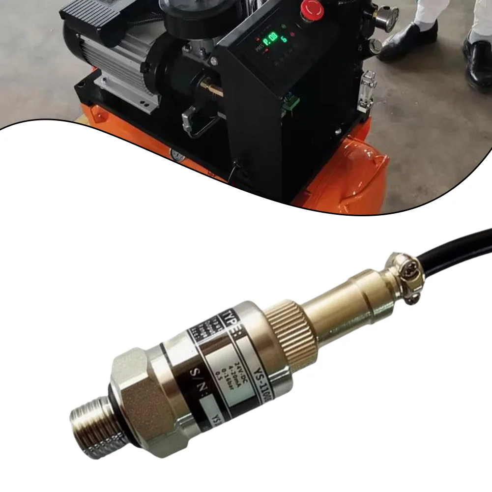 1pcs 24V DC 4-20MA  YS-1100B Air Compressors Pressure Sensor Waterproof Stainless Steel Design G1/4 Connection Thread