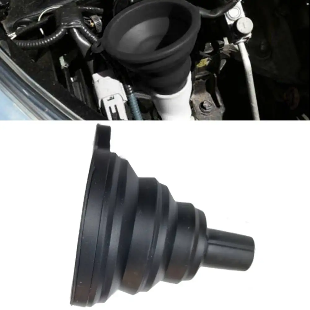 1 Pcs Car Funnel Silicone Diesel Fluid Change Fill Oil Fuel Parts Petrol Black Collapsible Accessories High Quality