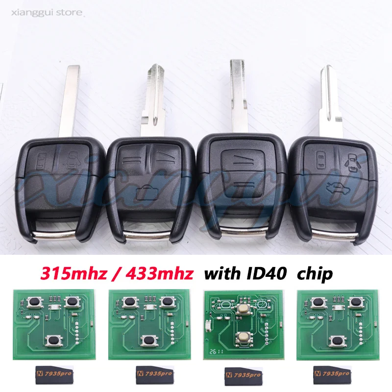 ID40Chip 433.92mhz Car Remote Key Fob for For Opel Astra G A Zafira Vauxhall Omega Vectra for Chevrolet Viva BRASIL ASTRA VECTRA