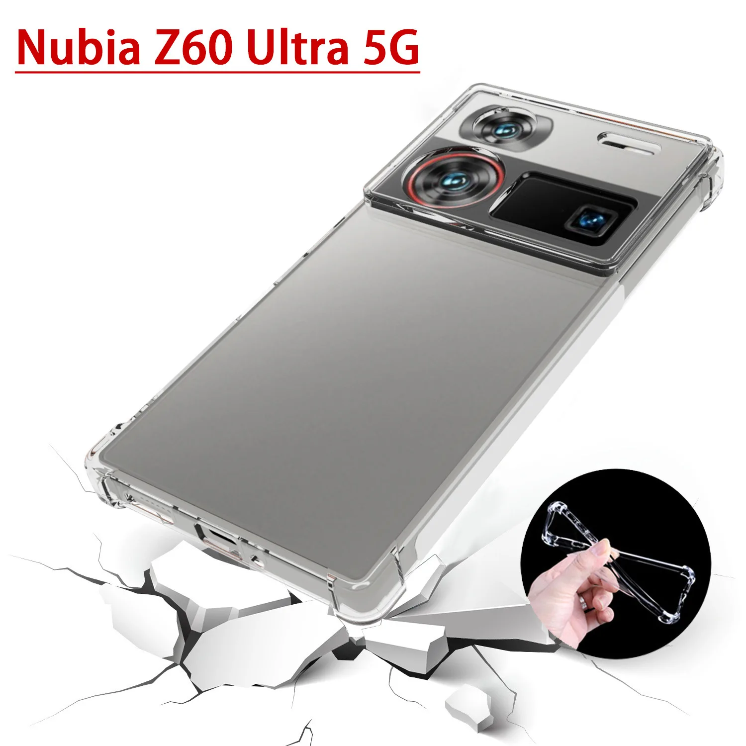 Case For Nubia Z60 Ultra 2023 Airbag Anti-fall Transparent Soft Silicone Back Cover For Nubia Z50 Ultra 5G Bumper Funda