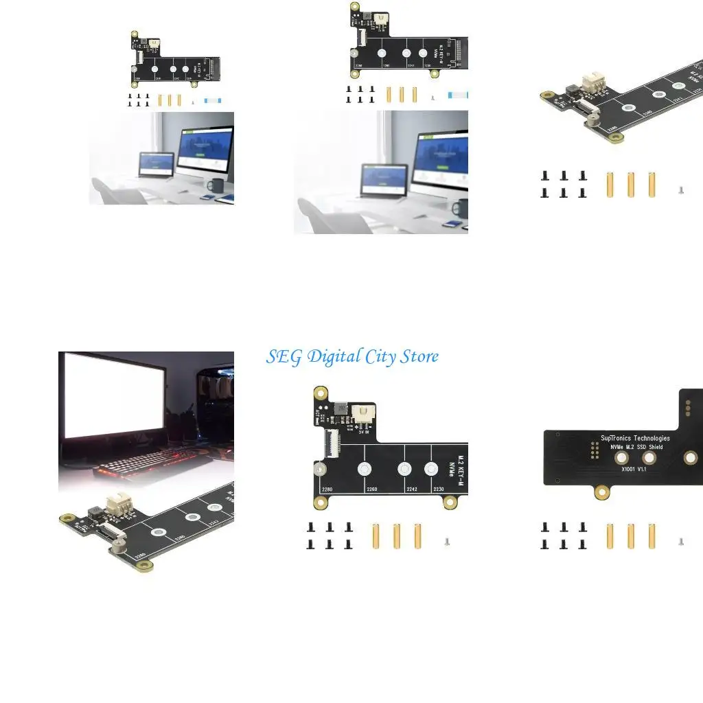

U75B X1001 PCIe M.2 NVMe Board Bottom HAT Fast for Pi 5 Development Board