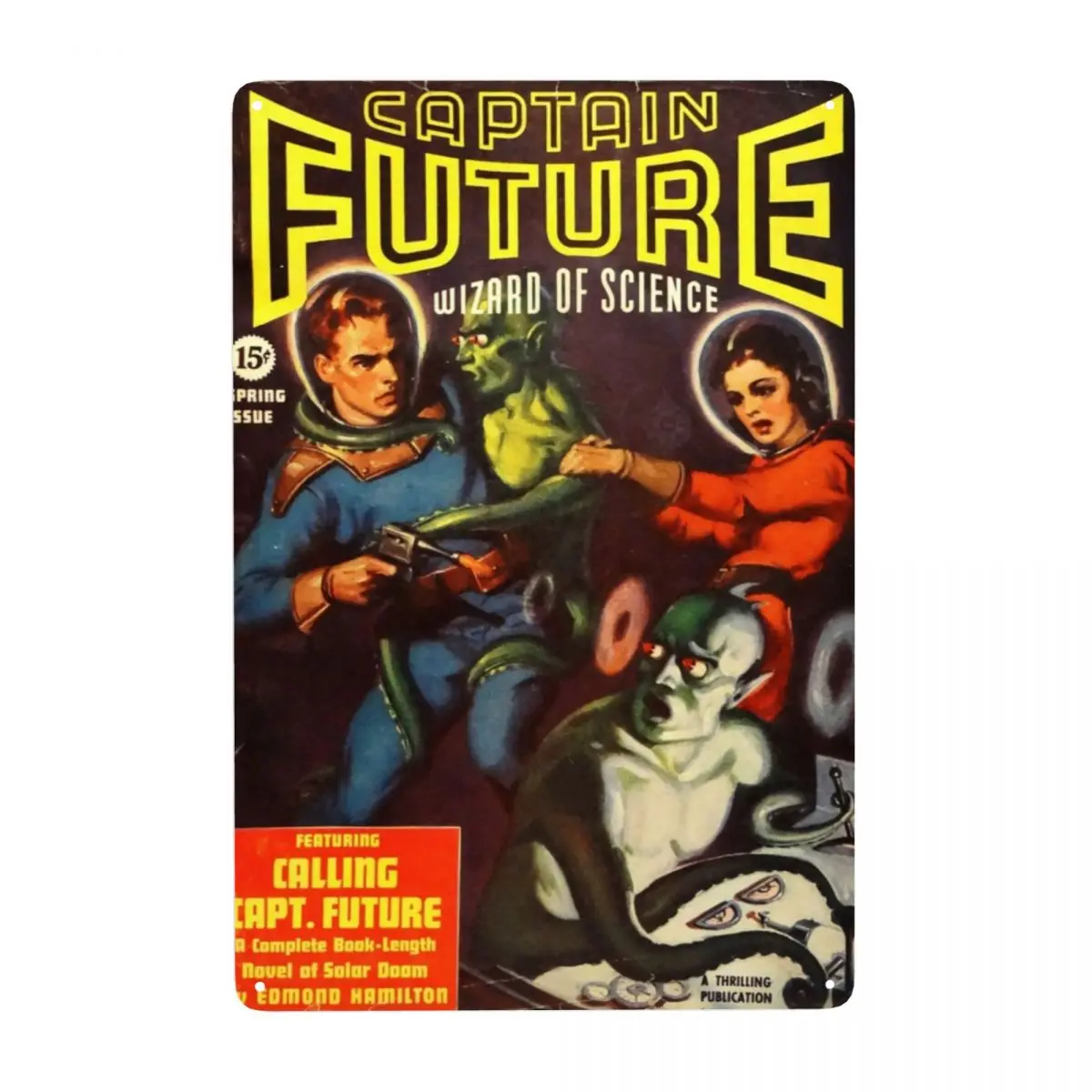 Custom Retro Captain Future Metal Tin Sign Rectangle Signs Plaques Pub Cafe Yard Wall Decor Art