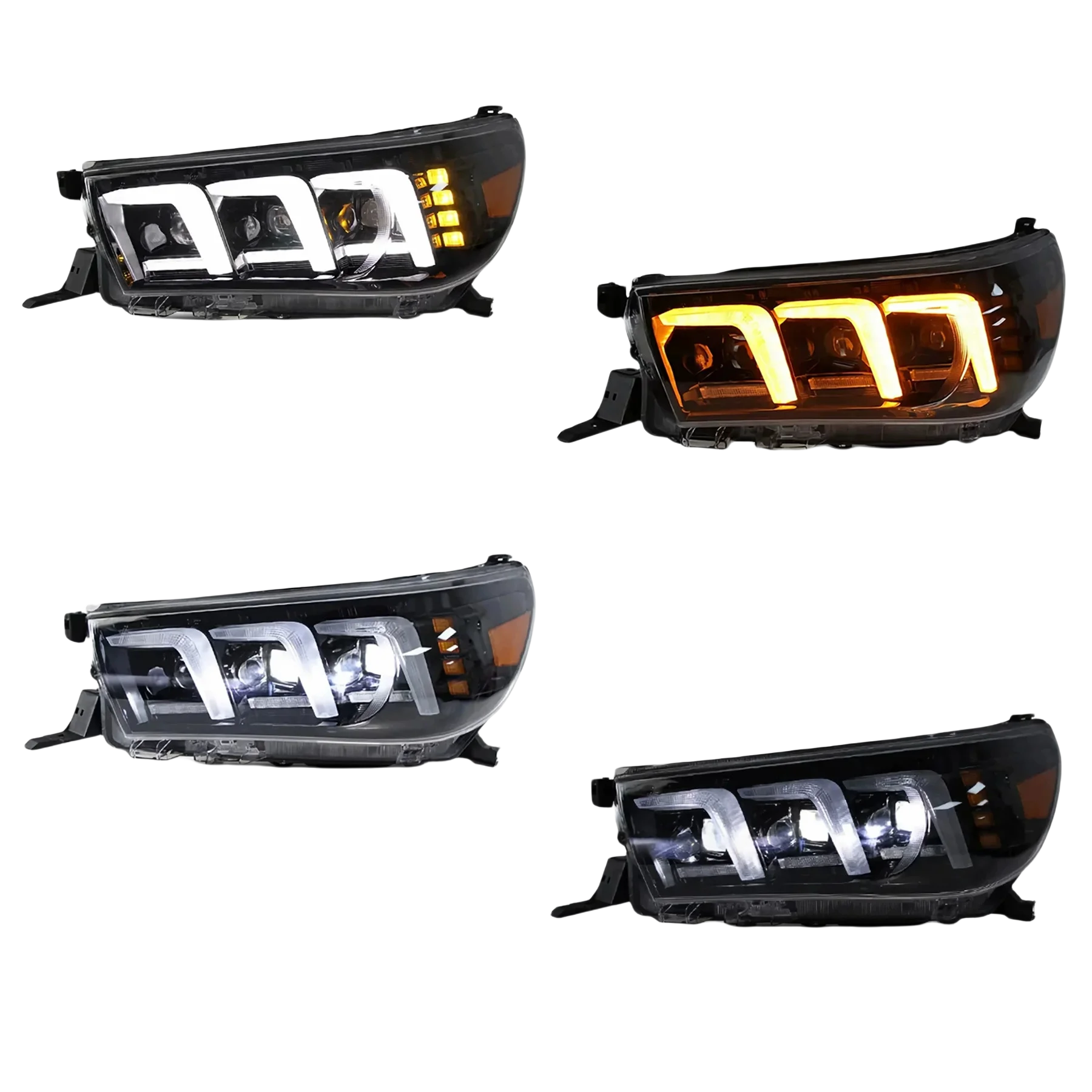 Front Headlight Headlamp Assembly for Toyota HILUX REVO VIGO 15-20 Daytime Running DRL Turn signal