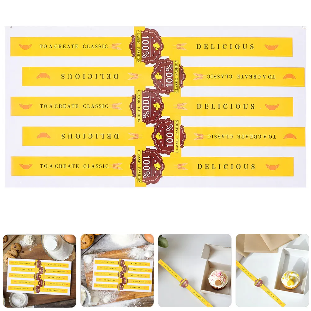 

200Pcs Cake Seal Stickers Self Adhesive Decorative Baking Labels for Cookie Packaging Boxes Tamper Evident Sealing Stickers