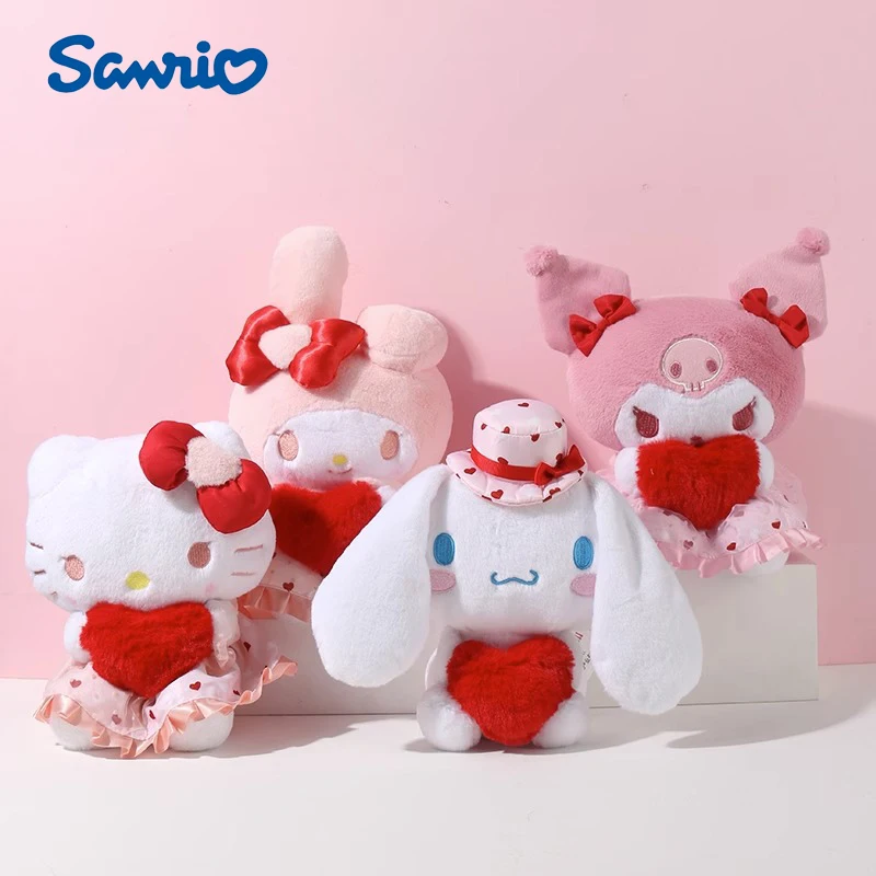 Sanrio Hello Kitty Kuromi Melody Cinnamoroll Set serie de juguetes de peluche de dibujos animados y lindo juguete para niños muñeca suave y cómoda regalo