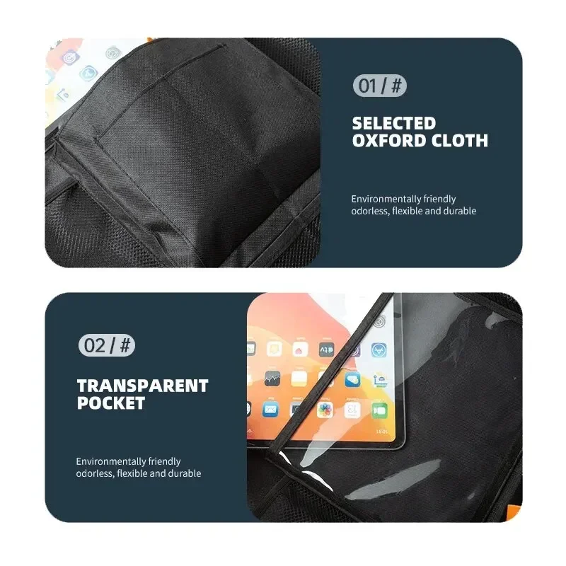 Car Seat Organizer Oxford Heavy-duty Storage Box for Family Travel Tablet Computer Snack Rack Leak Proof and Kick Proof - Image 5