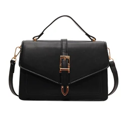 Women's Bag Preppy Style Shoulder Bag Vintage Envelope Briefcase Waterproof Female Crossbody Sling Pouch Solid Color Clutch