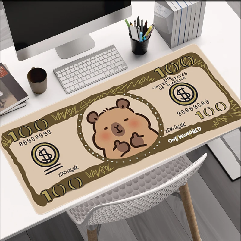 100 Dollar Capibala Mice Pad Gift Mousepad With Non-Slip Rubber Base Gamer Mouse Mat Office Desk Mats Gaming Accessories