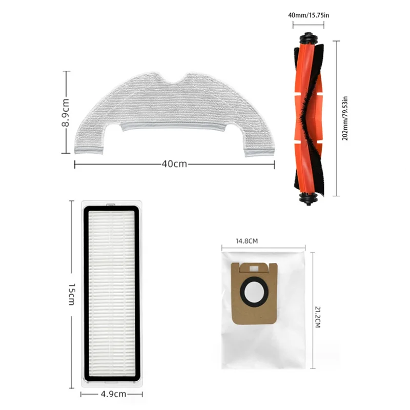 Dreame bot用アクセサリーキット,d10 plus,rls3d,z10 pro,l10 plus,ロボット掃除機,メインブラシ,フィルターモップ,ダストバッグ,8個