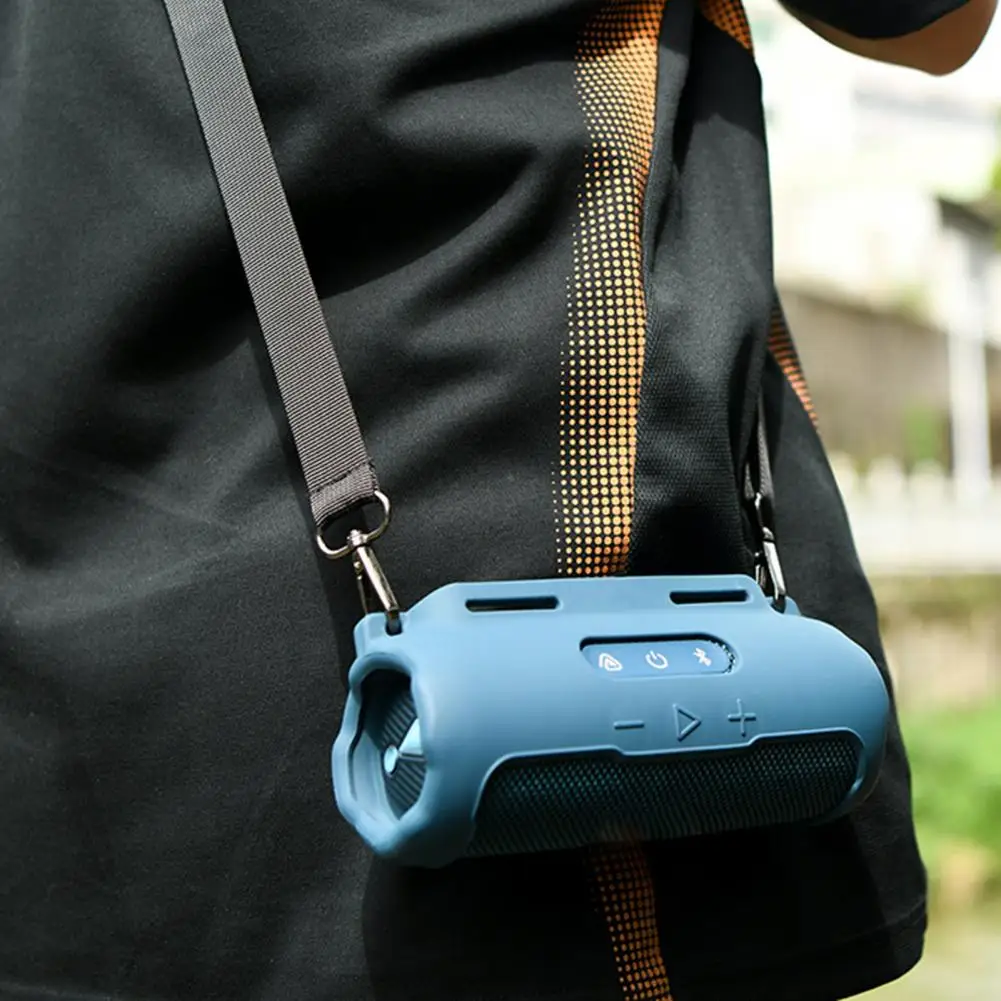 غطاء مكبر صوت خفيف الوزن مقاوم للماء من السيليكون لهاتف Jbl Flip 7 مع تثبيت عمود عربة الجولف متوافق مع البلوتوث