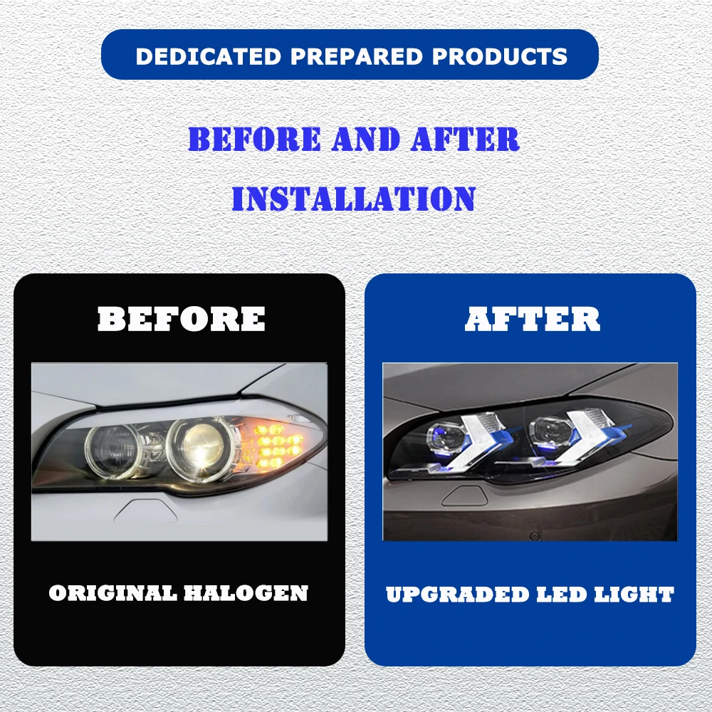 LED HeadLights for BMW 5 series F10 F18 10-17 upgrade led DRL Car head lamp Assembly Signal Auto Accessories Modified Lamp