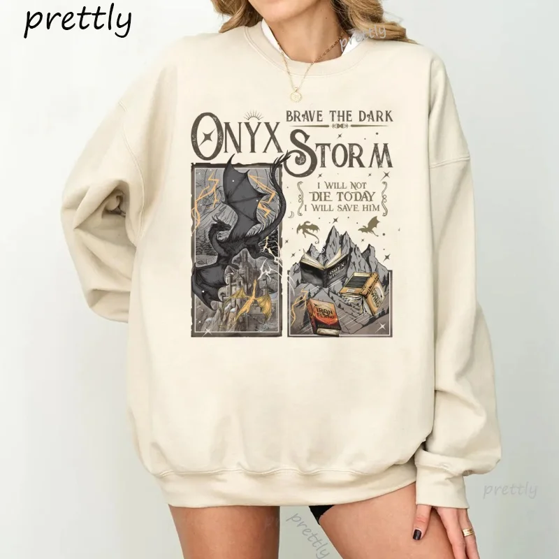 

Onyx Storm Sweatshirt Fourth Wing Merch Bookish Hoodie Xaden Riorson Readers Book Lover Hoodies Harajuku Pullover Streetwear