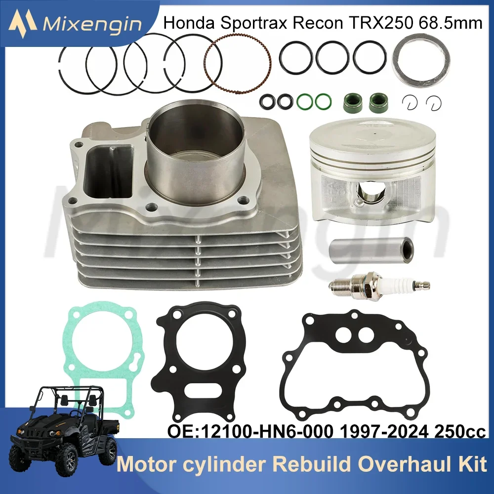 STD 68.5mm ATV For Honda Sportrax TRX250TE TRX250TM 12100-HN6-000 2001-2024 Motor Cylinder Piston gasket Rebuild Overhaul kit