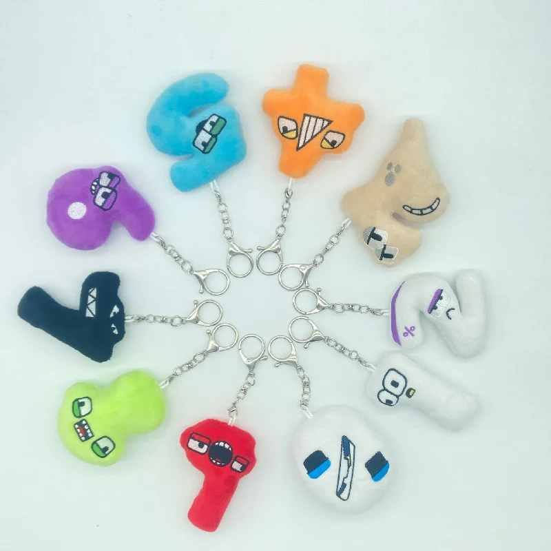 

0-9 Number Lore Plush Keychain Character Doll Kawaii Animal Alphabet Lore Plushie Toys Ornament Bag Pendant Cosplay Keyring