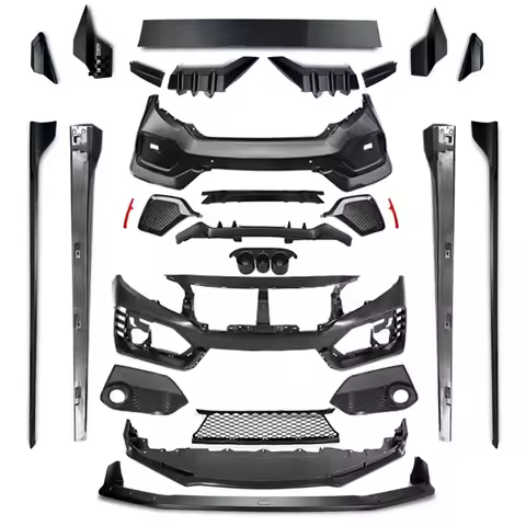 Car Body Kit Mugen Style Front Rear Bumper Lip Rear Spoiler Tailpiece Type R Style Kit For Honda Civic 10th FK7 Sedan Hatchback