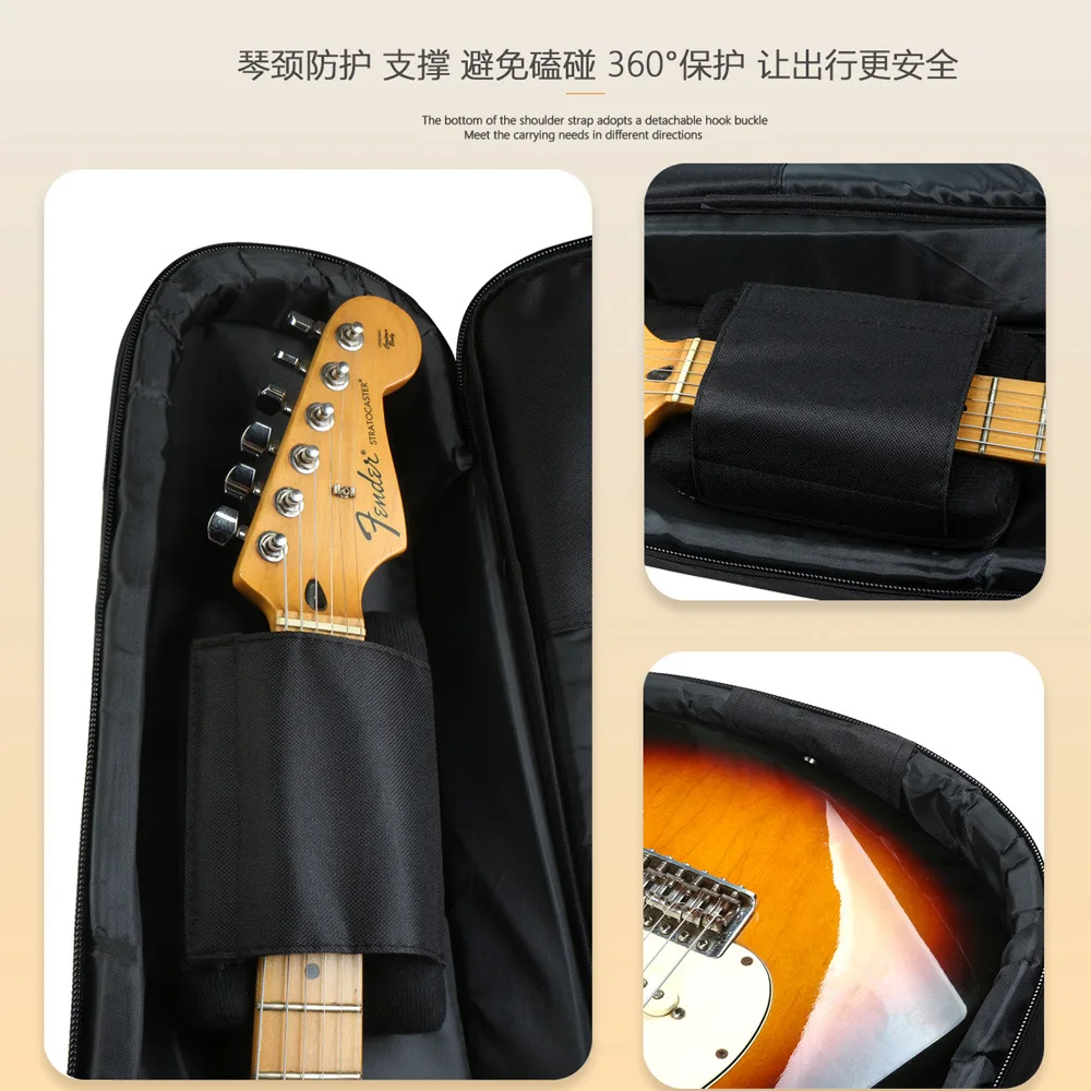 Electric Guitar Bag Waterproof Instrument Backpack Flight Guitar Case Lightweight Guitar Bag Padded 39 Inch St Lp Sg Checked