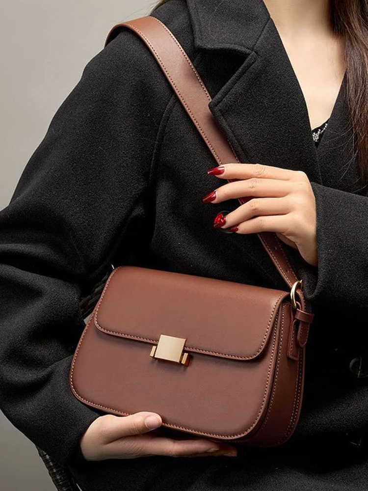 High-grade niche design armpit bag leather women\'s bag 2024 new fashion tofu bag single shoulder crossbody bag