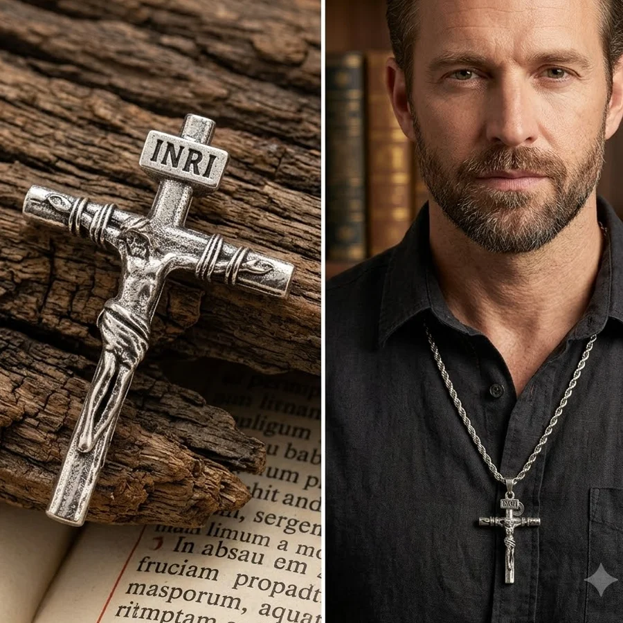 Buy 3 Get 1 Free 6.3g The cross bears the sacred symbol of redemption commemorating Christ's sacrifice and love Silver Pendant