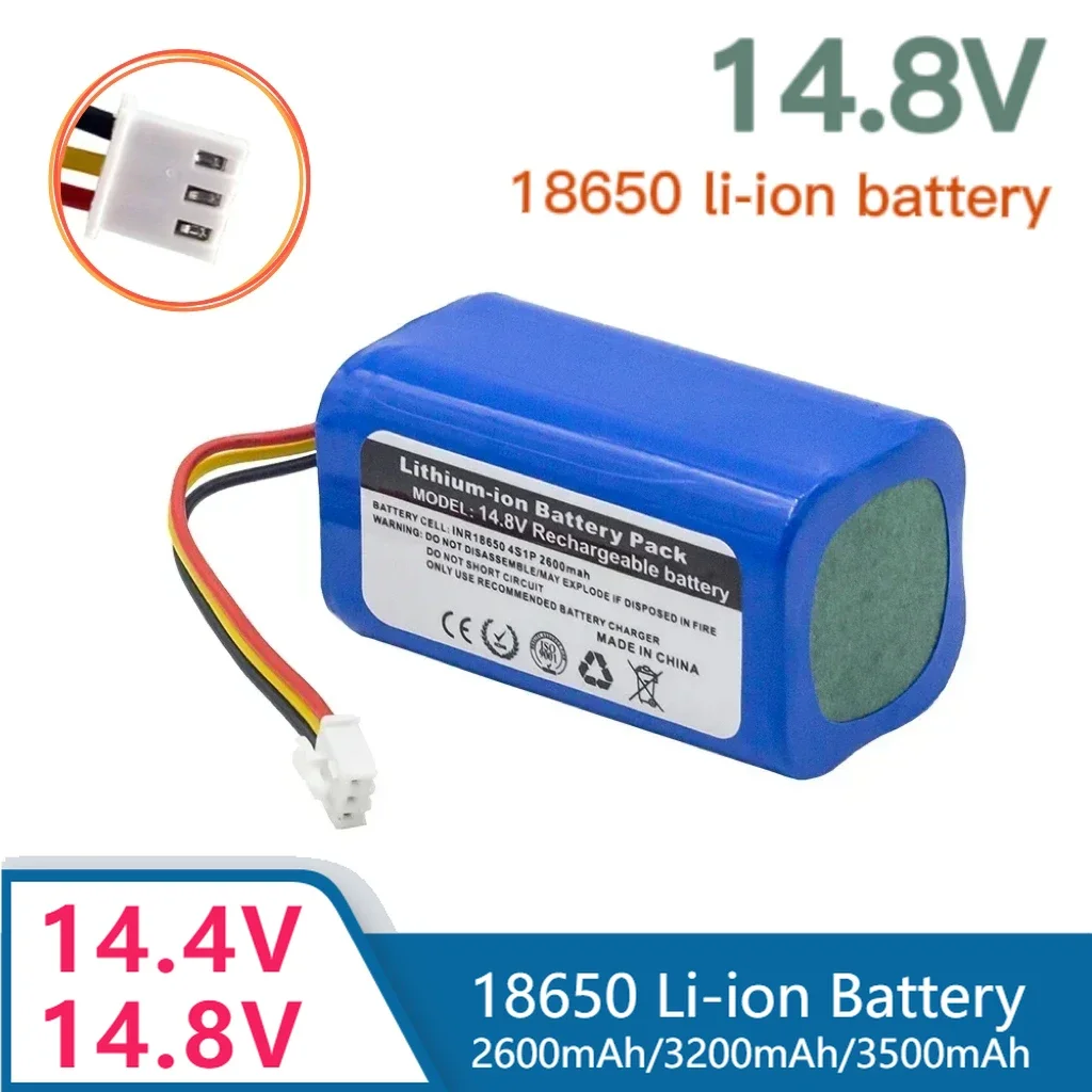 

For LIECTROUX C30B XR500 E30 Robot Vacuum Cleaner 14.4V C30B battery E30 battery 18650 14.8V 2600/3200/3500mah li-ion battery