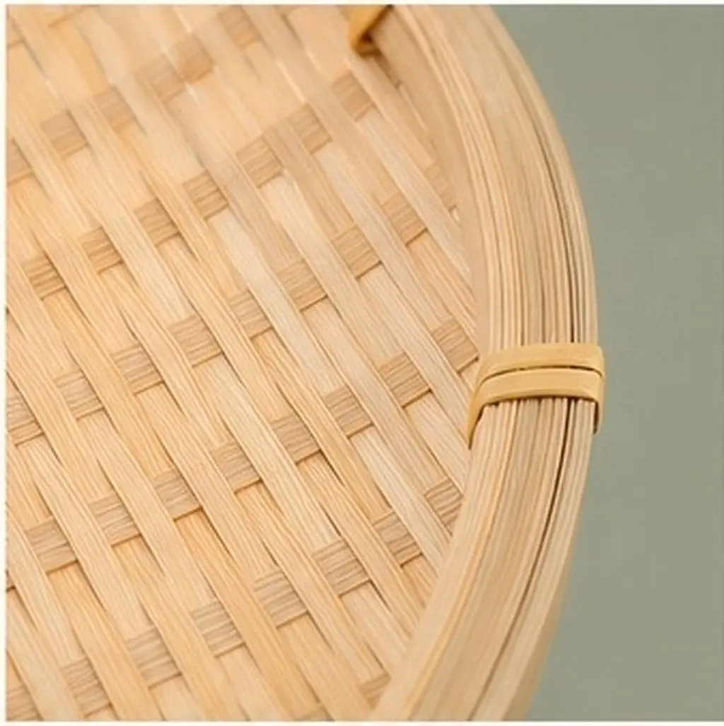 1Pcs Premium Bamboo Weave Basket Food Safe Rustic Storage Container Kitchen Fruit Bread Organizer Home Decor Sundries Basket