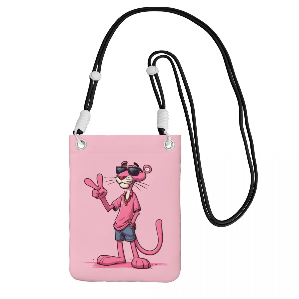 

Изготовленная на заказ сумка для мобильного телефона с P-Panthered, диагональная женская и мужская анимационная сумка через плечо со съемным плечевым ремнем для покупок