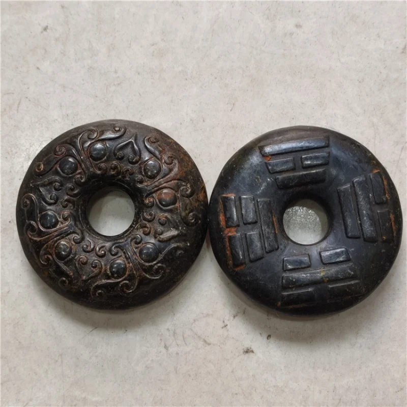 Supply Jewelry Antique Old Iron Stone Hongshan Culture Yurui Beast Jade Ring Pendant Jade Pendant Handle Piece Jade Pendant