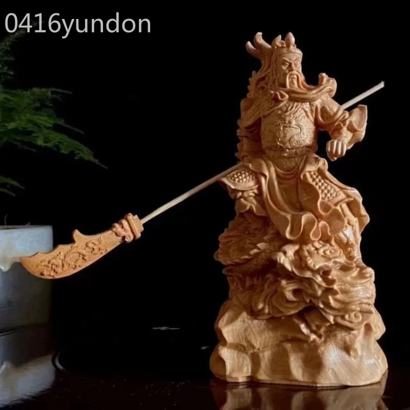 Taihang Thuja Sutchuenensis Carved Guan Gong Ornaments Ying Yongwu God of Wealth Lord Guan the Second Guan Yu Wooden Home Office