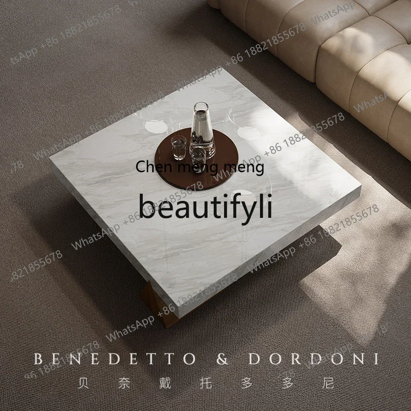 D06 Marble coffee table living room home modern simple creative solid wood square coffee table