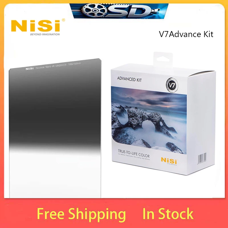100mm NiSi V7 Advance Square Filter Holder Kit, Built-in True Color CPL, GND & ND Filters, 82mm Rings for Landscape Photography