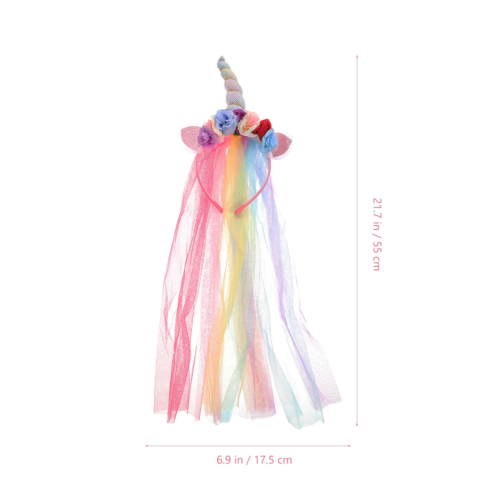 

2Pcs Unicorn Headband Glitter Ear Mesh Dress Full Lining Party Cosplay Accessory Unicorn Headband Umicorn Hair Accessory