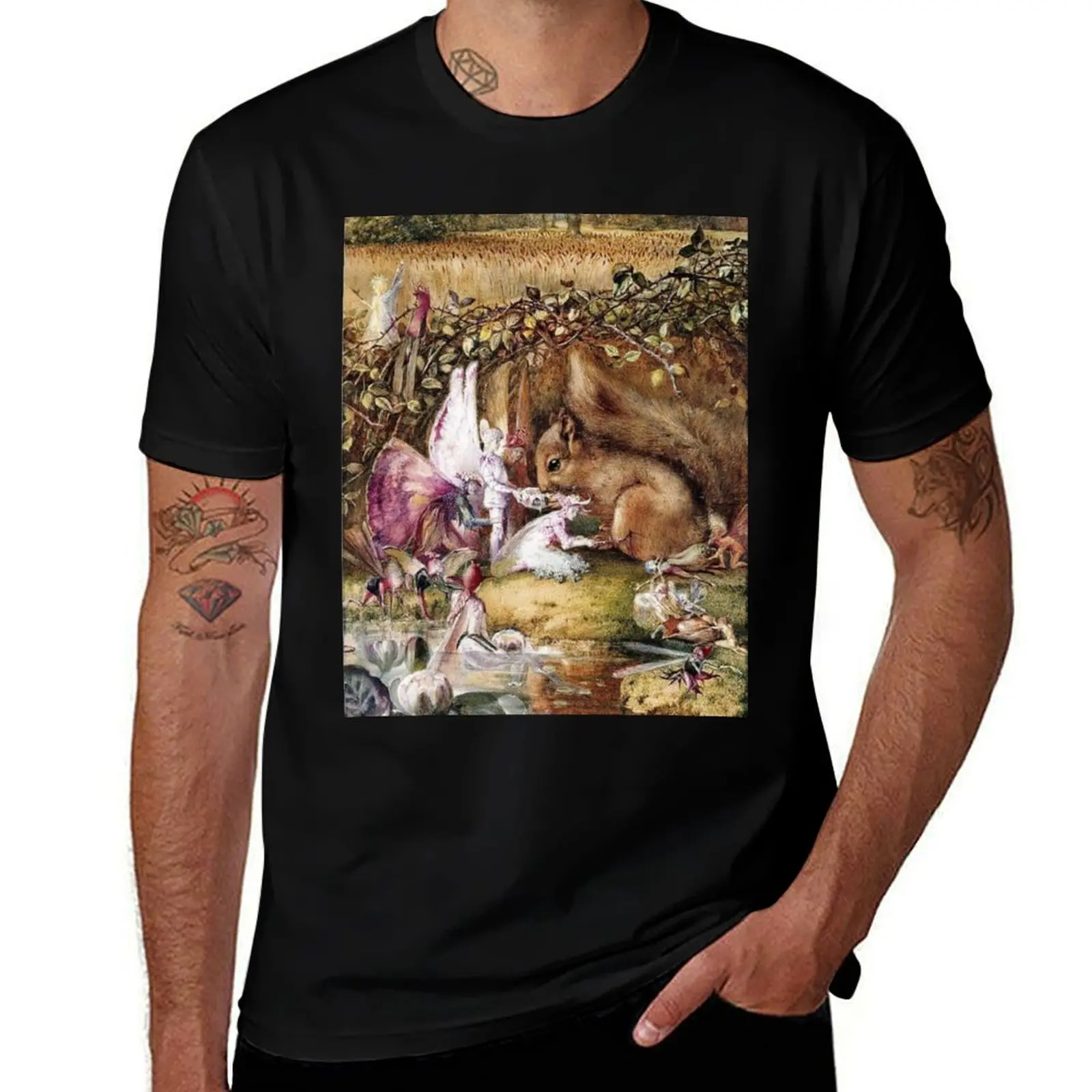 “Squirrel Care” by John Anster Fitzgerald T-Shirt t shirt custom print T-Shirt