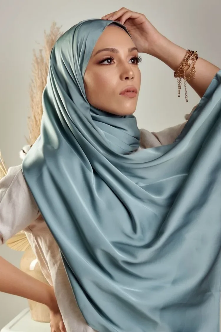 New Premium Satin Crinkle Hijabs for Woman Scarf Muslim Voile Hijab Turbans Head Scarf Headwraps for Women Foulard Hijab Femme