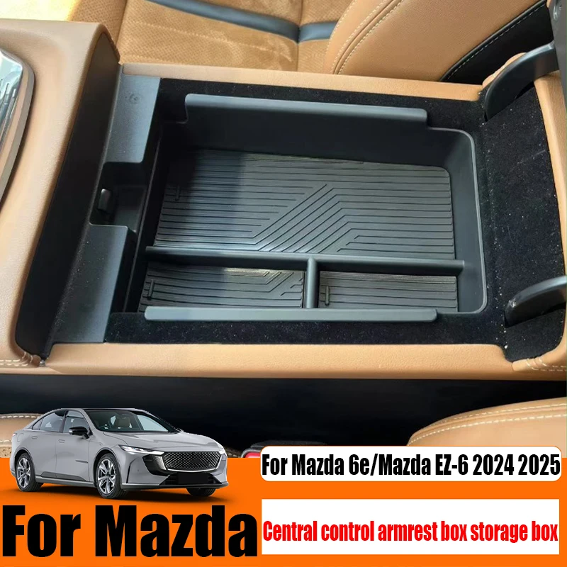 For Mazda 6e/Mazda EZ-6 2024 2025 dedicated armrest box storage box modified central control storage box with silicone pad