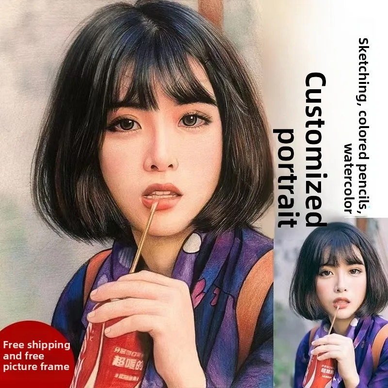 

Индивидуальные портреты, расписанные вручную, рисунки цветными карандашами, эскизы и портреты ручной работы