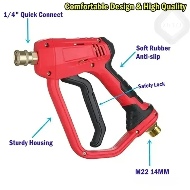 جهاز تنظيف يعمل بالضغط العالي طقم مسدس غسيل السيارات 3/8 موصل مدخل سريع و M22-14mm مع موصل سريع 5 قطعة فوهة تلميح جديد #1