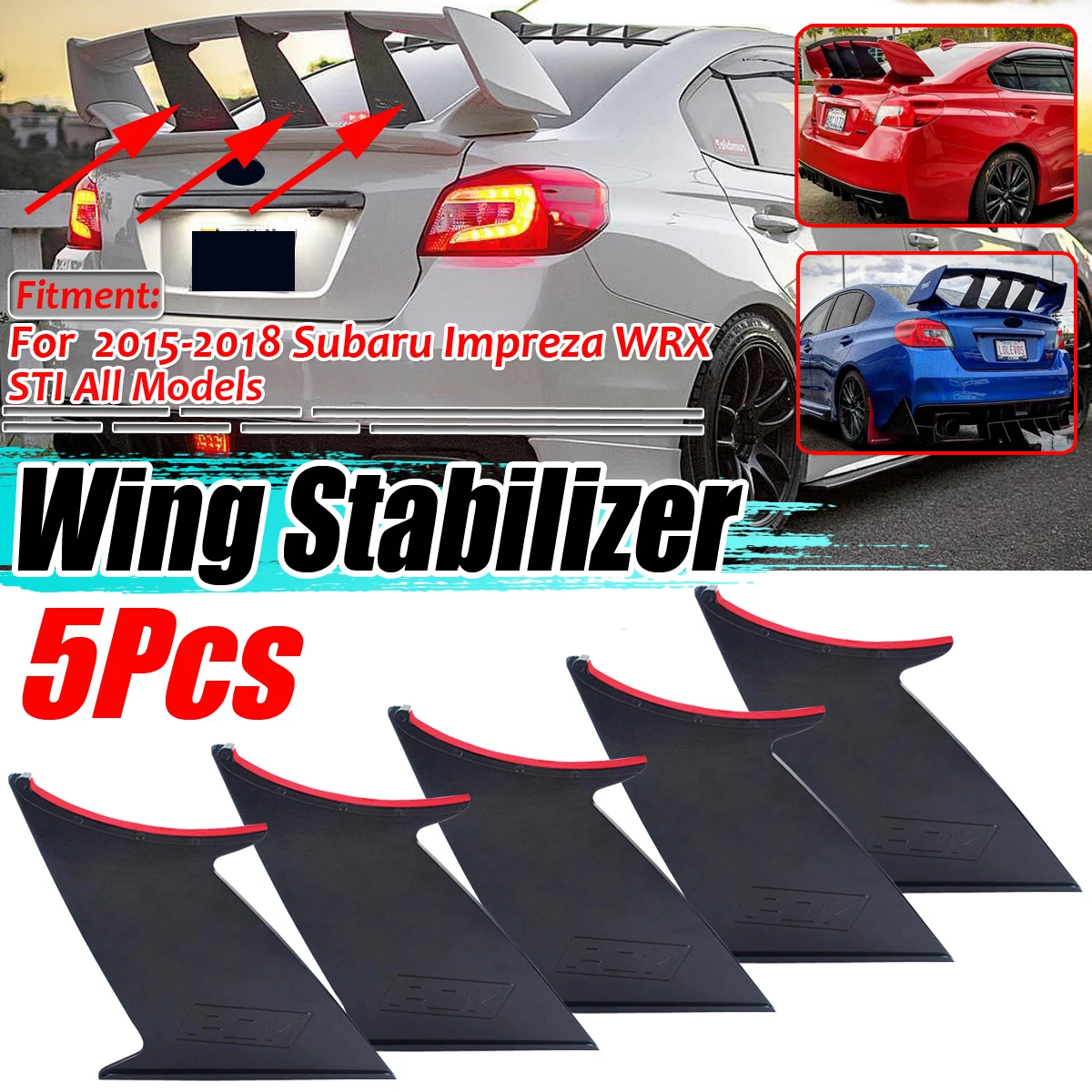 1pc/ 3pcs/ 5pcs Car Trunk Rear Spoiler Wing Stand For Subaru Impreza WRX STi 2015-2018 Stiffi Wing Spoiler Support Stabilizer