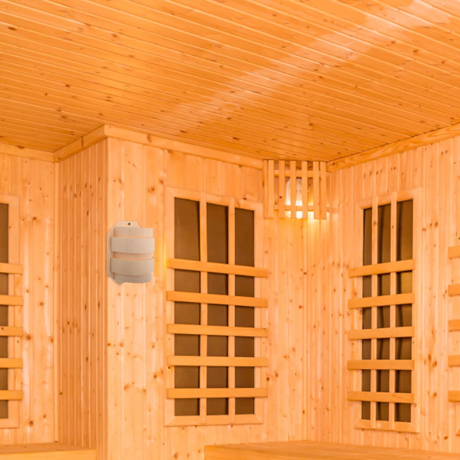 

Sauna Room Lampshade Lightweight Wooden Cover For Steam Room Light Fixture Wood Sconce Shade Easy Clean Simple Install Soft